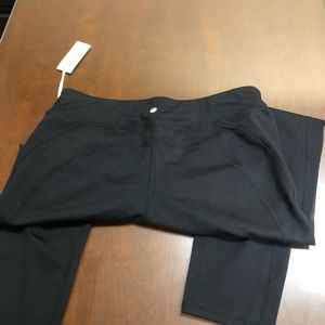 Black ankle length work out pants